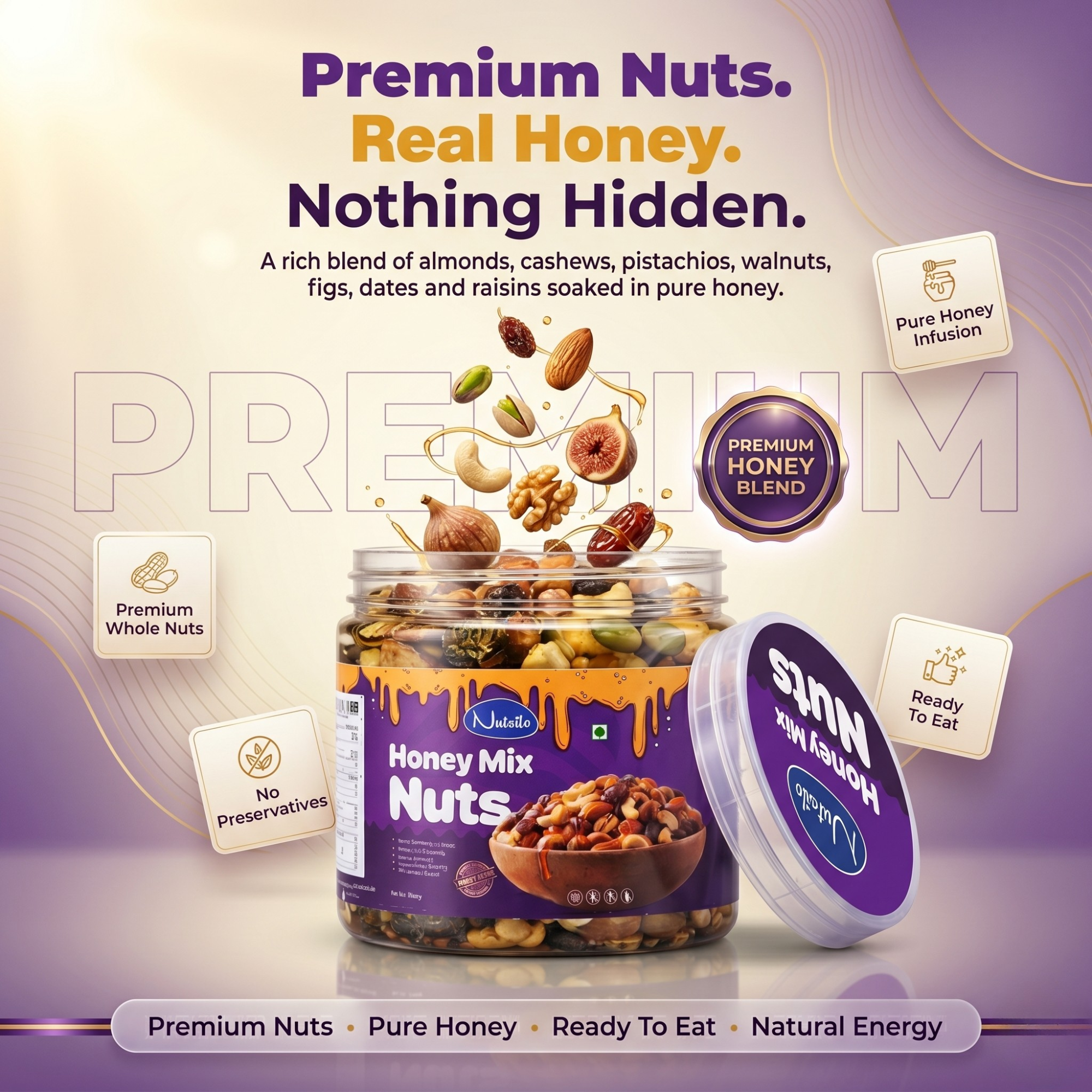 Premium Honey Mixed Nuts β Healthy Energy Snack (400g) - Image 2