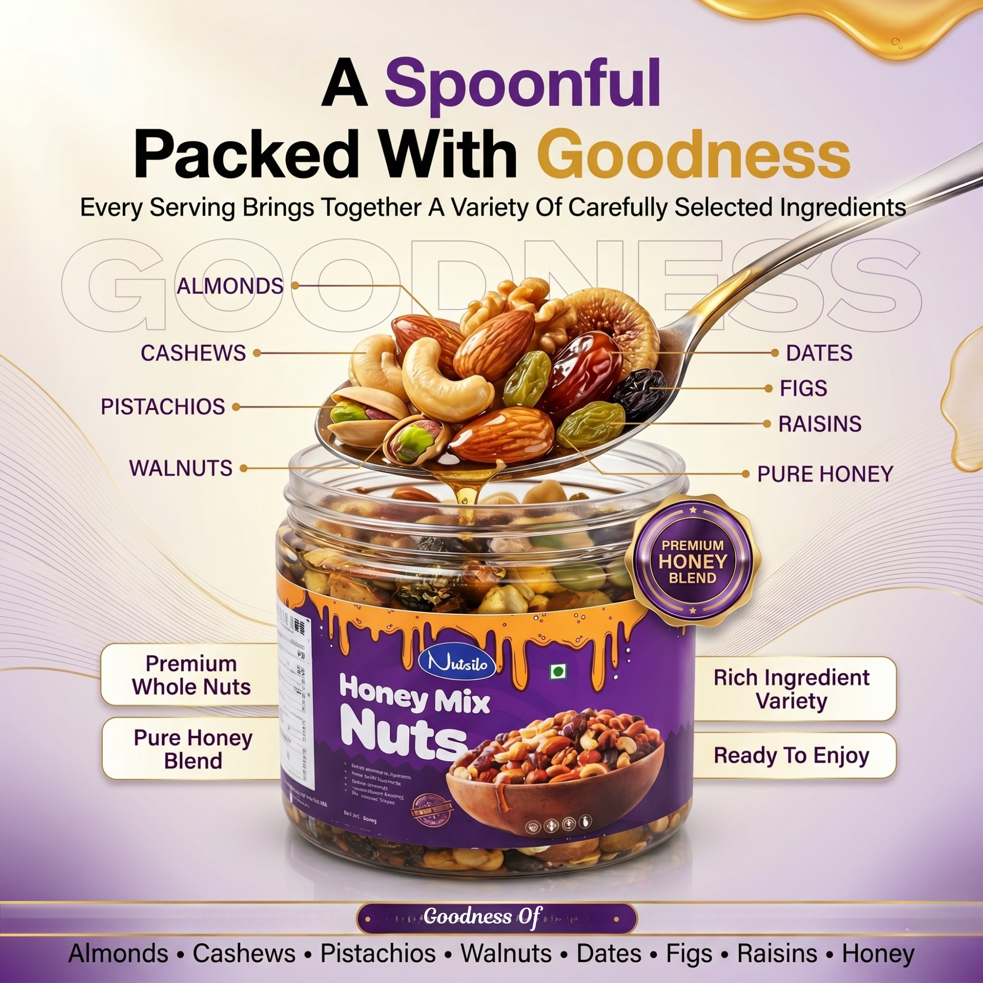Premium Honey Mixed Nuts β Healthy Energy Snack (400g) - Image 3